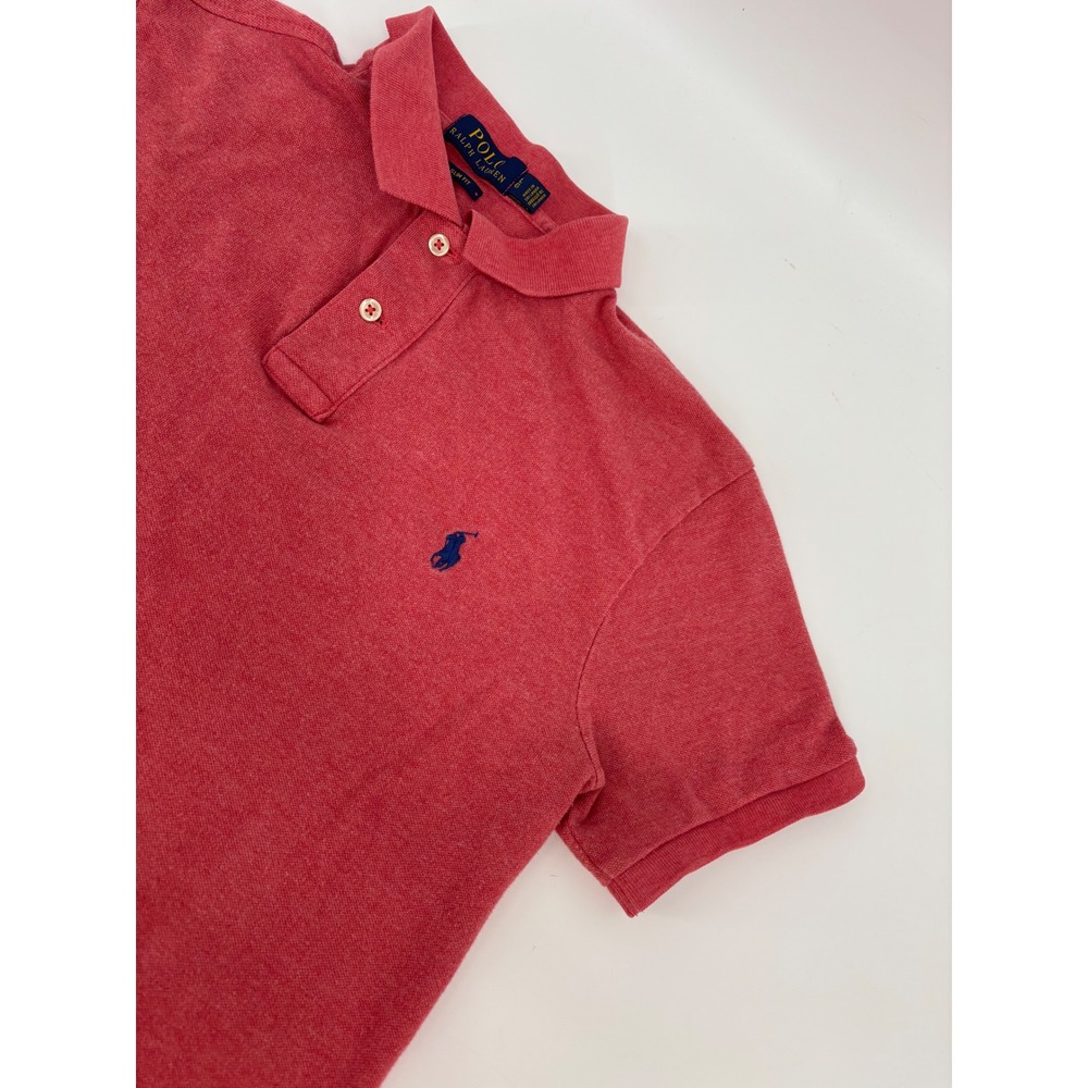 Polo Ralph Lauren Mens Slim Fit Red Heather Short Sleeve Polo Shirt Large